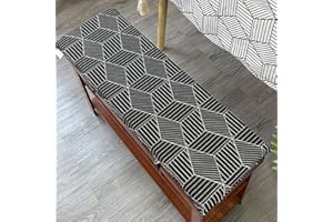 Waigg Kii 4cm Bench Cushion 2 3 Seater Indoor Outdoor,Thick Garden Bench Seat Cushion Pad 100/120cm,Long Chair Bench Cushion for Dining Patio (140x30x4cm,I)