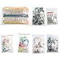 DollaTek Electronic Components Package(Total 1490 PCS) - LED Diodes, 30 Values Resistors,Electrolytic Capacitor Package, Ceramic Capacitors kit, Common Diodes, Common Transistor