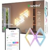 Nanoleaf Lines 60 Derece Başlangı&ccedil; ​​Seti, 9 Adet Akıllı RGBW LED Işık &Ccedil;ubuğu &ndash; Mod&uuml;ler Wi-Fi İ&ccedil; Mekan Duvar Aydınlatması (16