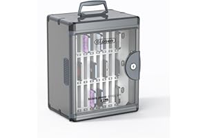 ‎GLOSEN Glosen Handy-aufbewahrungsschrank, Handy-schließfach aufbewahrungsschrank [Wandmontiert] [Aluminiumlegierung] Handy-aufbewahrung mit Griff für Klassenzimmer Büro Prüfung (24 Slots/Schwarz)