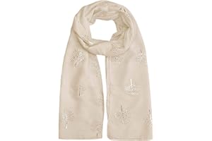 heekpek Foulard Echarpe Femme Echarpe Foulard Paillettes Imprimé Écharpe Foulard Wraps Foulard Imprimé Mûrier Femme Mode Foulard Paillettes- Taille Unique
