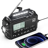 Kurbelradio DAB/UKW, Tragbare Solar Radio mit LED Taschenlampe & Leselicht, DAB+/FM Dynamo Radio IPX4, 5000mAh Wiederaufladba