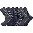 SOCK-TEC 6 Pairs Mens Non Elastic Socks Diabetic Friendly Soft Cotton Wide Flexi Top Grip UK 6-11
