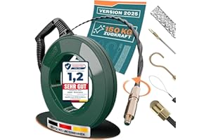 Die durchdachte Einziehspirale 30M für Leerrohre von FAIRMO - 4mm PET Zugdraht inkl. 5 Adapter - Kabeleinziehhilfe bruchsicher zum Ziehen - Einziehfeder für effektives Arbeiten - Einzugshilfe Kabel