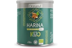 DRASANVI HARINA DE ALMENDRAS CERTIFICADO BIO KETO - A partir de almendras repeladas de agricultura ecológica - Alto contenido en FIBRA - VEGANO - SIN GLUTEN - 375g