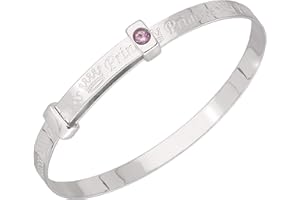 DOLCE VALENTINA Bracelet extensible en argent sterling pour bébé princesse, baptême, anniversaire, zircone rose