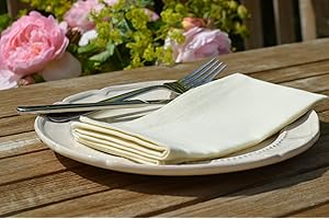 Napkins, 100% Cotton in Vanilla Cream pack of 4 Quayside Home