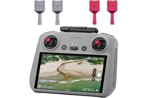 CIMVIDI 2 paia di manopole di controllo Mini 3 Pro, telescopiche antiscivolo, in metallo, per controller intelligente DJI RC, in alluminio, per accessori DJI RC Pro, colore argento e rosso