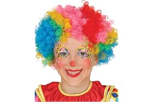 FIESTAS GUIRCA | Peluca de Payaso Infantil Multicolor (Talla Única) - Accesorio de Disfraz para Fiestas de Arcoiris y Carnaval - Ideal para Niños y Adultos en Halloween y Celebraciones - Multicolor