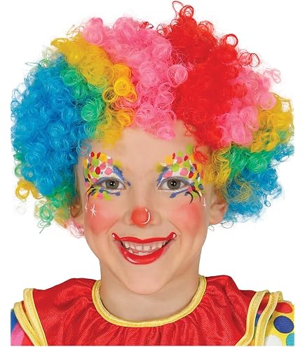 Smiffys Peluca De Payaso Multicolor Para Niños – Disfraz Divertido Para Fiestas Y Carnaval, Talla Única