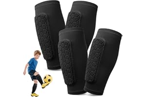 Pardofelis 2 Paia Parastinchi Calcio per Bambino Adulto, Protezione Polpaccio Traspirante e Antiscivolo, Parastinchi da Calcio a Nido d'ape per Bambino Gioventù Uomo Donna Sport All'aperto