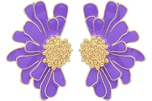 SIXDUTON Boucles d'oreilles en Marguerite Fleur, Boucle Doreille Femme en Style De Fleur Oreille pour Robe d'été Boucles Doreille Bijoux Décoration Cadeau