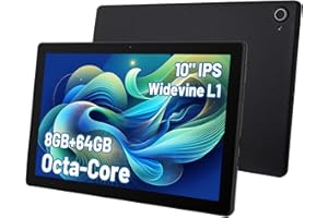Vekoy Tablet 10 Zoll Android Octa-Core 8 GB RAM 64 GB ROM (1 TB TF) 1280x800 IPS Touchscreen GMS-zertifizierter 5000mAh Tablet PC WiFi 6 Bluetooth 5.4 Widevine L1 Dual-Kamera
