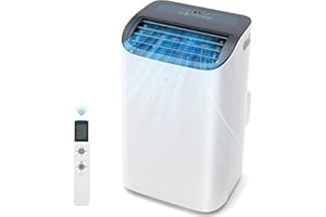 EUHOMY Mobile Klimaanlage 12000 BTU mit Abluftschlauch | 3-in-1 Mobiles Klimagerät: Kühlen, Entfeuchten, Ventilieren | 4-Stufen-Lüfter | 410 m³/h | Energieeffizienzklasse A | <50 dB | 24h-Timer