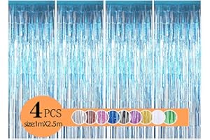 YIIKY Metallische Lametta Vorhänge/Folie Hintergrund Fringe Vorhänge für Geburtstag Party/Hochzeit, DIY Photo Booth Dekorationen, Tür Fenster Hintergrund Foto Requisiten für Festival(1x2.5m)