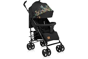 LIONELO Irma Passeggino Leggero e pieghevole per bambini da 6 mesi fino a 3 anni Compatto con schienale regolabile, Posizione sdraiata, Cinture 5punti, Coprigambe, Zanzariera Cappottina XXL