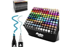 ABEIER Feutre a Alcool,168 Couleurs Feutre Alcool Double Pointe Permanents Marqueur Kit,Marqueurs de Dessin Pour Adultes Peinture,Twinmarkers Créatif pour Débutants Graffiti DIY Art Esquisse