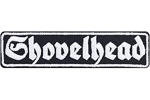 EXPRESS-STICKEREI Naszywka motocyklowa "Shovelhead" do naszycia/naprasowywania | Obrazki do naprasowania na motocykl, prezent dla motocyklisty, aplikacja do skórzanej kurtki/kamizelki/dżinsów/łodzi/walizek, 100 x 25 mm