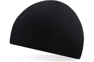 Beechfield Unisex 100% Soft Feel Knitted Beenie Hat-9 Colours Available Baseball Cap, Black, One Size