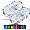 Bilivry 2 Pezzi Luci Interne Per RGB Auto, Luce Touch a Led 7 Colori Regolabile Ricaricabile Usb Auto Senza Fili Accessori Il
