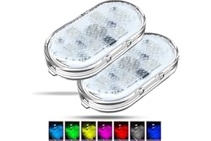 Bilivry 2 szt. RGB oświetlenie wewnętrzne samochodu, przełącznik dotykowy lampy, LED, wielokolorowe z portem USB