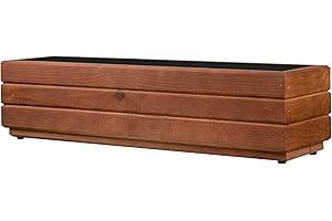 ‎ALFALUX alfalux Pflanzkübel Für Garten Pflanzkasten Für Balkon Blumenkübel Für Fensterbank Blumenkasten Für Terrasse Kräuter-Balkonkasten aus Holz Blumentopf NUSS-BRAUN 70DES1717NU (70 x 17 x 17 cm)