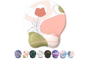 Giecy Alfombrilla Ratón Reposamuñecas,Gaming Mouse Pad Ergonómica con Apoyo de Gel,Alfombra Raton para Ordenador,reposamuñecas Raton con Base de PU Antideslizante(Rosa)