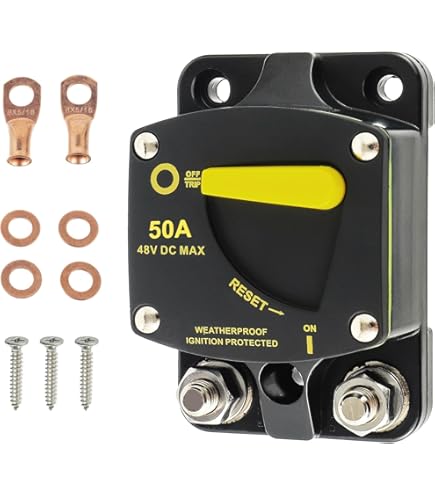 Disjoncteur étanche 30A-300A, Pêche à La Traîne, Avec Réinitialisation Manuelle, Protection De Puissance Manuelle Pour Voiture Et Bateau, Pour Système Audio, Fusible De Voiture 12V-48VDC