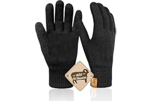 MIGLIORE WEAR Rękawice zimowe dla mężczyzn i kobiet, pogrubione rękawice termiczne, wełniane rękawiczki z antypoślizgową podkładką pod dłoń, ciepłe dzianinowe rękawiczki elastyczny mankiet na zimę na zewnątrz