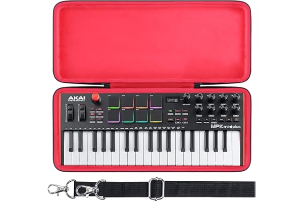co2CREA Dur Étui de Voyage Rigide Housse Cas coque pour AKAI Professional MPK Mini Plus Clavier MIDI USB à 37 touches(boîte Seule,Case Only)