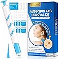 KANZA -Auto Skin Tag Remover Kit for Micro-Medium Skin Tags(1mm-4mm)|Wart Removal Tool for All Body|Skin Mole Wart Remover,Simple Use Cleaning Swabs,Skin Patches|Safe and Painless|For Men and Women