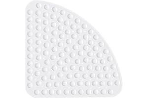 XIYUNTE Corner Shower Mat Non Slip Anti Mould - 54x54cm Quadrant Shape Shower Mats for Inside Shower, White Rubber Bath Mat for Corner Shower, Sector Anti Slip Bath Mats for Bathroom, Machine Washable