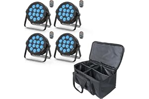 HOLDLAMP Luces LED Discoteca Escena Lámpara 14 x 6W RGBW Luz DMX512 con Mando a Distancia Luces Colores Escena Efecto Arcoíris para DJ Tarde Fiesta Cumpleaños Bar Club Halloween (4PCS+bolsa