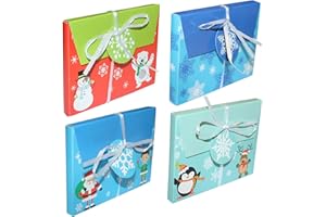 WIDDLE GIFTS Christmas Money Wallet/Voucher Gift Box with Envelope - Pack of 4 Fun Designs