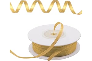 Decoraparty Nastrino Oro Acceso da 3 mm in Doppio Raso, Rotolo Nastro Elegante Color Oro Caldo Dorato per Bomboniera, Matrimonio, Anniversario, Confezioni, Natale, Regalo - Lunghezza 50 mt