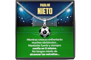 SOFIA FERRER Regalo Niño 10 Años, Colgante De Futbol Para Niños, Regalo Original Niño 8, 9, 10, 11, 12 Años, Collar Hombre Acero Inoxidable, Cosas De Futbol Para Niños, Navidad