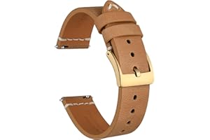 Ayadoo Correas de reloj, Cuero italiano, Bandas de repuesto de liberación rápida para hombres y mujeres, con hebilla de acero inoxidable, Ancho de banda 18 mm 20 mm 22 mm