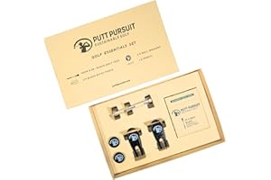 PUTT PURSUIT Golf Essentials Gift Set - 70mm Bamboo Golf Tees (25 Pack) - Golf Gifts for Men Women - Golf Accessories for Men - 2 Bamboo Divot Tools, 2 Golf Ball Markers & 1 Wooden Pencil - No Plastic Included
