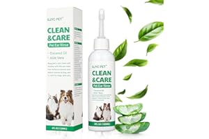 BODIIWULIU 120ml Nettoyant Oreille Chien, Nettoyant d'oreille d'animal de Compagnie, Soins des Oreilles pour Chiens, AttéNue Les Odeurs d'oreilles & Saletés pour Chien et Chat