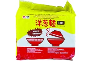 Pack de 5 Soupes / Nouilles instantanées saveur Oignon 85g - Prêt en 3 minutes - Marque Wei Lih (6 packs)