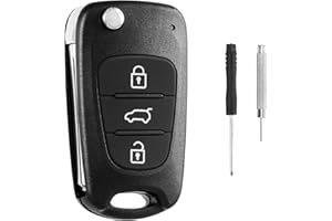 HTTYHT 3 Button Key Fob Case Replacement Compatible with Hyundai i30 i20 i10 ix20 ix35 and Kia Sportage Ceed Soul Rio Picanto Venga Folding Remote Control Car Key Fob Shell Cover