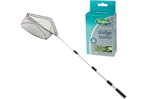 Blagdon 8915 Telescopic Folding Adjustable Pond Fish Fine Mesh Net, Aluminium Pole and Easy-Grip Rubber Handle, Space Saving, Easy Storage, Lock Handle at Desired Length (44cm to 137cm), Green/Black
