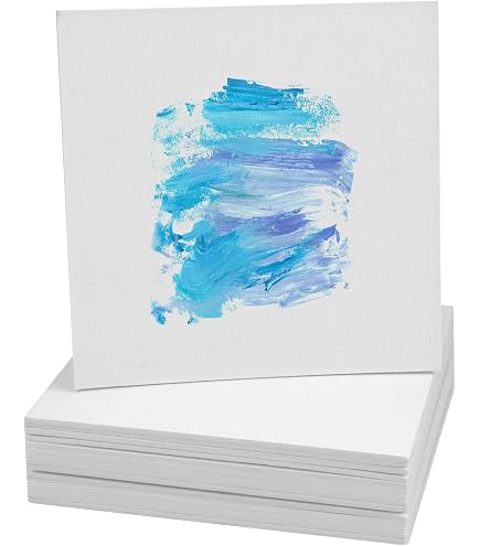 Set Di 50 Tele Per Pittura 10x10 Cm - Ideale Per Bambini, Adolescenti E Hobbisti - Pronta Per Acrilici E Olio