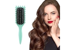 FORFAMY Curling Brush, Spazzola per Capelli Ricci con Setole di Cinghiale, Spazzola per Capelli Spazzola per Ricci per Districare, Modellare e Definire Riccioli per Donna