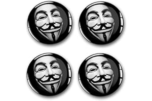 FINEST FOLIA Lot de 4 autocollants en gel pour cache-moyeux, 60 mm de diamètre, pour jantes, emblème Doming, accessoires de tuning de voiture, DM007 (numéro 17 anonymous, set d'autocollants en gel)