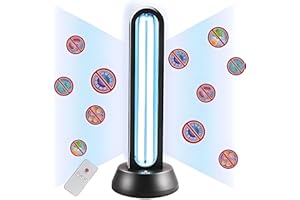 ZKX HYLR UVC Keimtötende Lampe 65W Fernbedienung Timer Tischlampe UV-Sterilisator Desinfektion Sterilisator Antibakterielle Rate 99% Töten Entferner Schimmel Grippe Bakterielle Staub Milben Keime