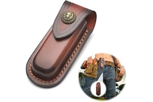 TNSLAND Funda de Cuero para Navaja y Cuchillo de Bolsillo - Cinturón para Multiherramientas y Navajas Plegables