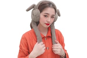 SIQITECH Ohrenwärmer Moving Bunny Ohrenschützer Damen Mädchen Ohrabdeckungen Beweglich Ohren Ohrenschützer Winter Kunstfell Earmuff Winddicht Warme Ohrenklappen Ski Wandern Radfahren Laufen