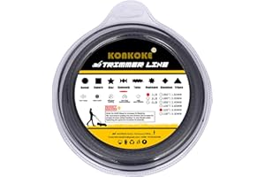 KONKOKE filo decespugliatore 3mm ,filo decespugliatore professionale,Filo dentato Universale in Nylon per decespugliatore e Tosaerba-filo decespugliatore 3 mm seghettato【Nero/Seghettato】 3.0mm-Pro 450g