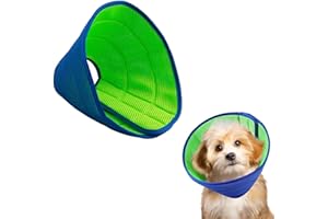 NOVSTUF Dog Cone Collar, Soft Dog Cat Recovery Collar Adjustable Mesh Cone Collars Anti- Bite Elizabethan Collar Breathable Pet Protective Neck Cone Collars for Cats Small Dogs After Surgery (Blue Green, S)